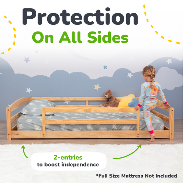 Full-Size Montessori Floor Bed with Strong Slatted Frame