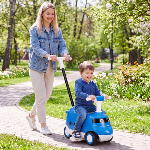 2-in-1 Ride On Push Car for Toddlers 1-3 Years Old with Horn