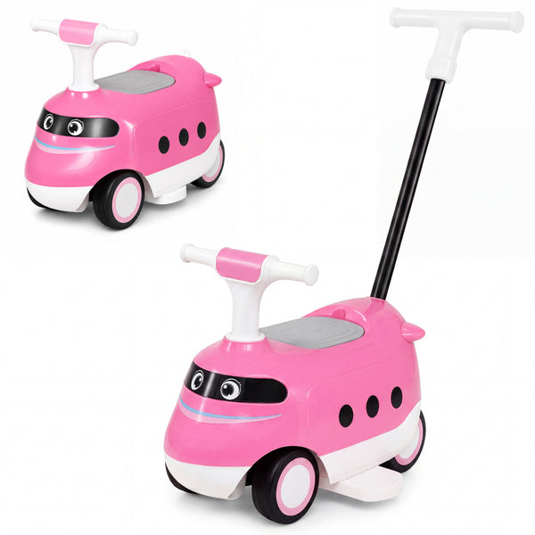 2-in-1 Ride On Push Car for Toddlers 1-3 Years Old with Horn