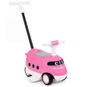 2-in-1 Ride On Push Car for Toddlers 1-3 Years Old with Horn