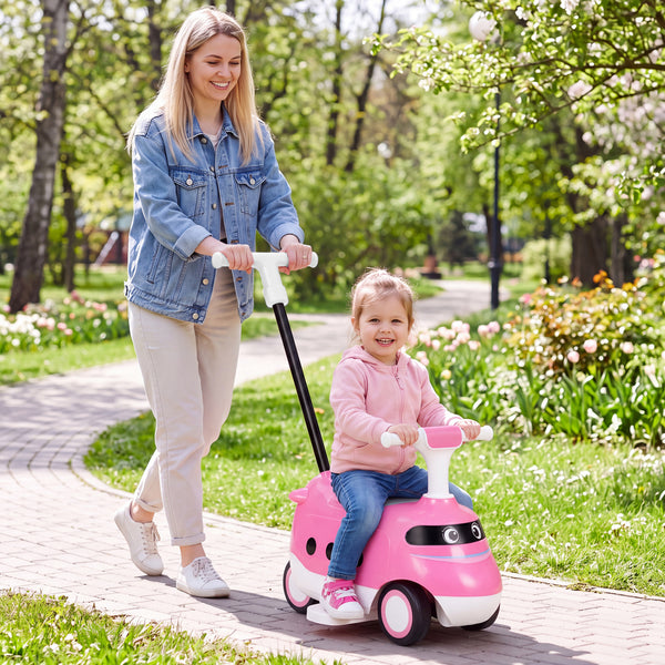 2-in-1 Ride On Push Car for Toddlers 1-3 Years Old with Horn