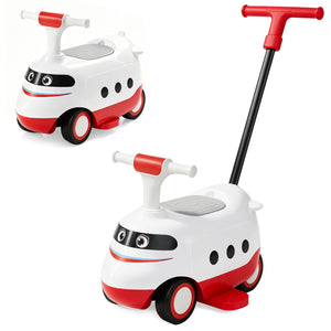 2-in-1 Ride On Push Car for Toddlers 1-3 Years Old with Horn