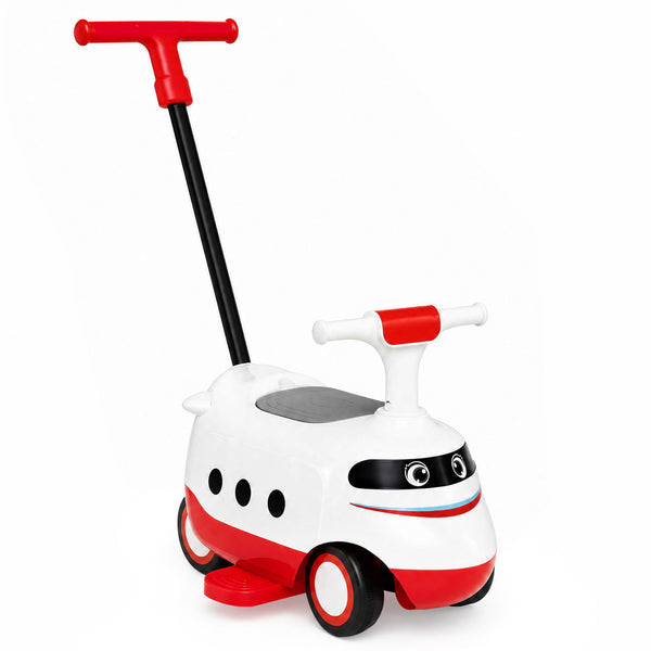 2-in-1 Ride On Push Car for Toddlers 1-3 Years Old with Horn