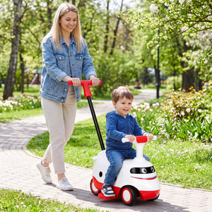2-in-1 Ride On Push Car for Toddlers 1-3 Years Old with Horn