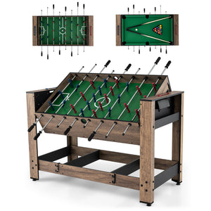 2-in-1 Swivel Foosball and Pool Combo Game Table - Sturdy Build