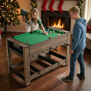 2-in-1 Swivel Foosball and Pool Combo Game Table - Sturdy Build