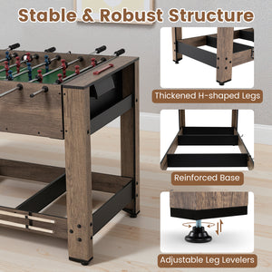 2-in-1 Swivel Foosball and Pool Combo Game Table - Sturdy Build