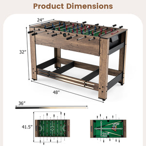 2-in-1 Swivel Foosball and Pool Combo Game Table - Sturdy Build