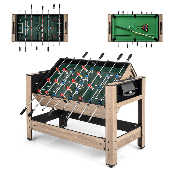 2-in-1 Swivel Game Table for Teens Adults - Sturdy Build for Kids & Family