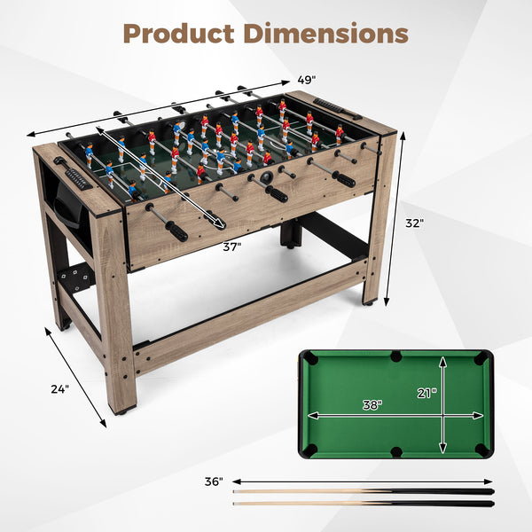 2-in-1 Swivel Game Table for Teens Adults - Sturdy Build for Kids & Family