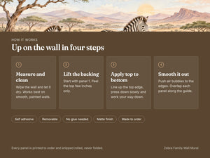 Watercolor Zebra Family Safari Wall Mural, image 9