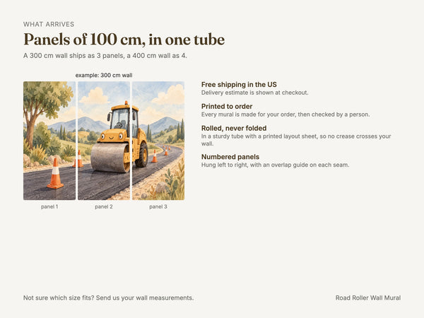 Watercolor Road Roller Wall Mural, image 8