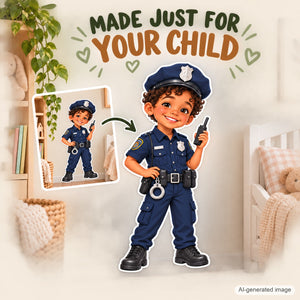 Personalized Police Officer Wall Decal from Photo, Dream Job Sticker, image 14
