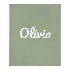 Classic Name toddler minky blanket in sage