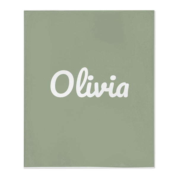 Classic Name toddler minky blanket in sage