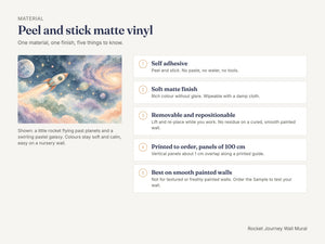 Watercolor Rocket Journey Wall Mural, image 7