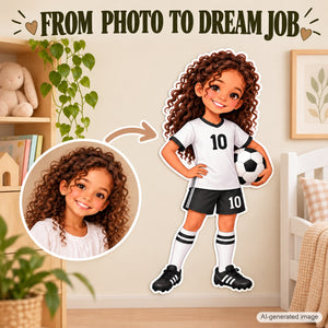 Personalized Soccer Player Wall Decal from Photo, Dream Job Sticker, image 3