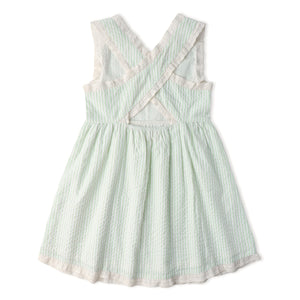 Organic Cross Back Dress - Basil Stripes