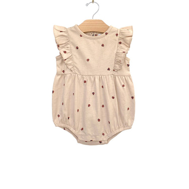 Flutter Sleeve Romper - Ladybugs