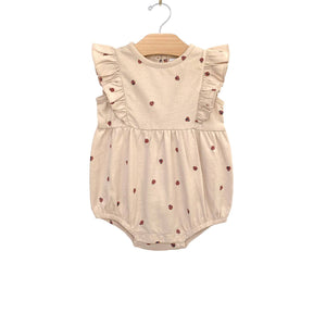 Flutter Sleeve Romper - Ladybugs