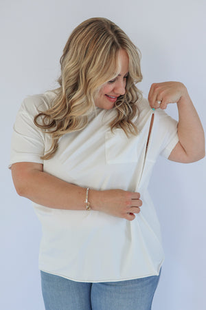 Relaxed Fit Zip Breastfeeding Tee