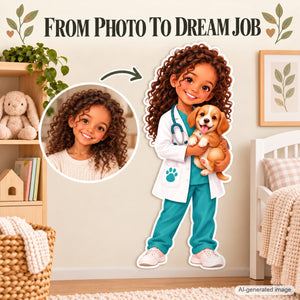 Personalized Veterinarian Wall Decal from Photo, Dream Job Sticker, image 3