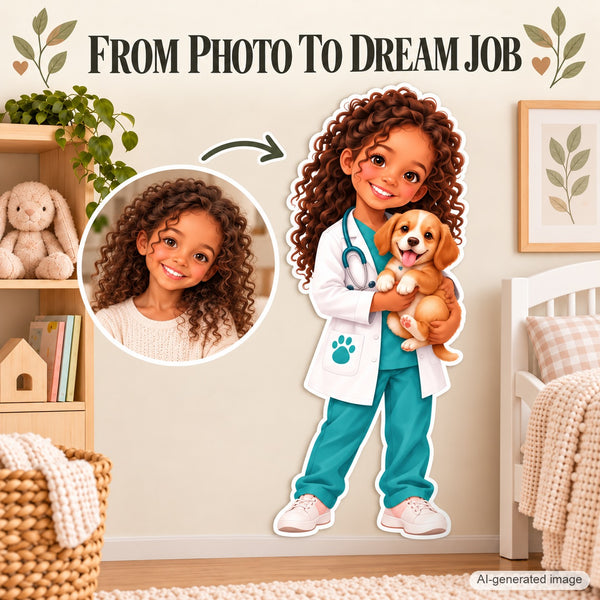 Personalized Veterinarian Wall Decal from Photo, Dream Job Sticker, image 3