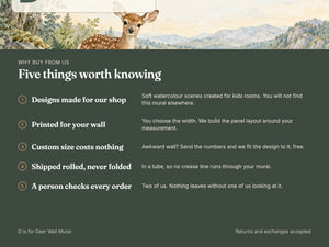Watercolor D is for Deer Alphabet Wall Mural, image 10