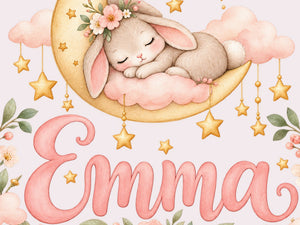 Personalised Moon Bunny Name Wall Decal, image 4