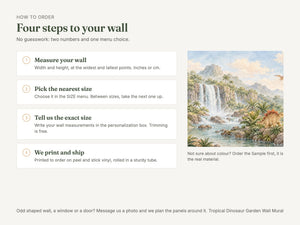 Watercolor Tropical Dinosaur Garden Wall Mural, image 6