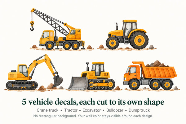 Construction Truck Wall Decals, Set of 5, image 4
