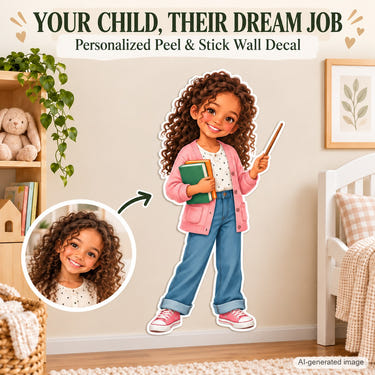 Personalized Teacher Wall Decal from Photo, Dream Job Sticker, image 1