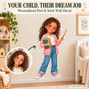 Personalized Teacher Wall Decal from Photo, Dream Job Sticker, image 1