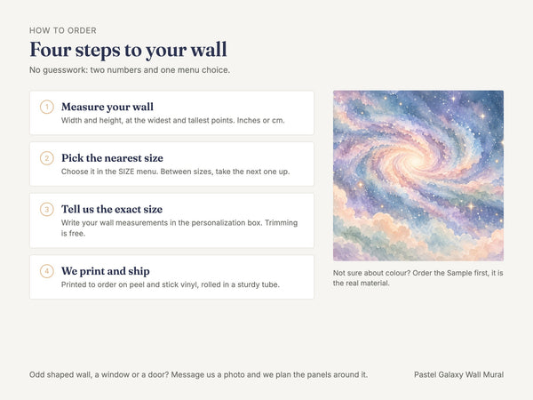 Watercolor Pastel Galaxy Wall Mural, image 6