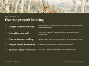 Watercolor Fox and Fawn Wall Mural, image 9