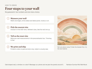 Watercolor Rainbow Sunrise Hills Wall Mural, image 5