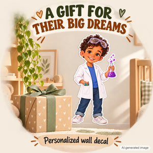 Personalized Scientist Wall Decal from Photo, Dream Job Sticker, image 10