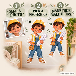 Personalized Architect Wall Decal from Photo, Dream Job Sticker, image 15