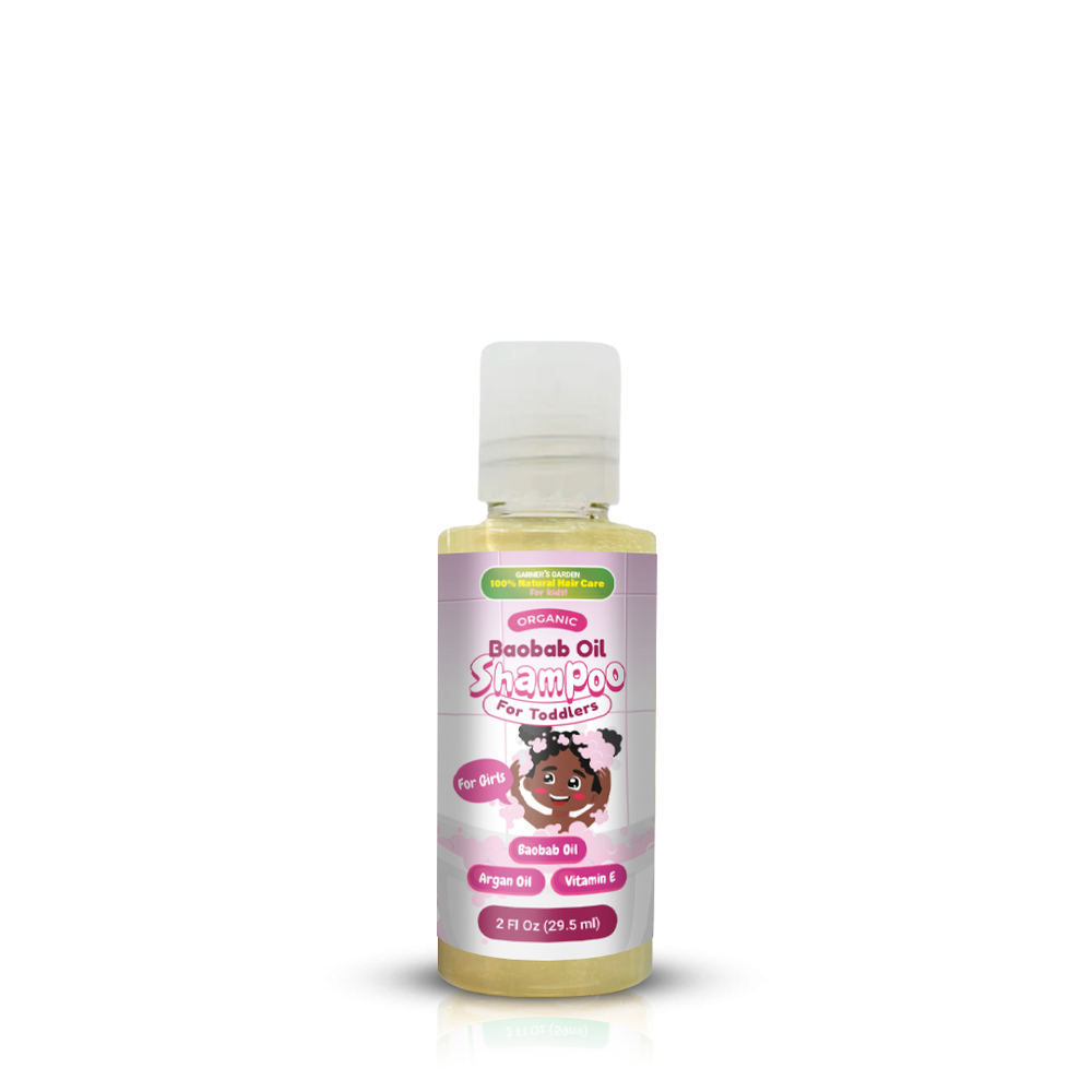Organic Baobab Oil Toddler Shampoo for gentle baby care, promoting healthy hair and scalp.