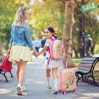 2PC Kids Luggage Set Rolling Suitcase & Backpack-Pink Navy Kids Luggage