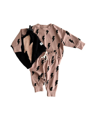 Lightning Bolt Plush Lovey | Mocha - MOOGCO Baby