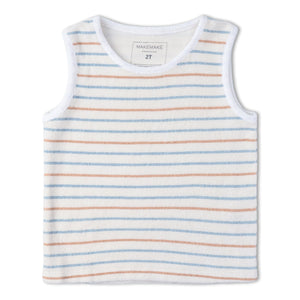 Organic Sleeveless Tee & Shorts Set - Cabana Stripes