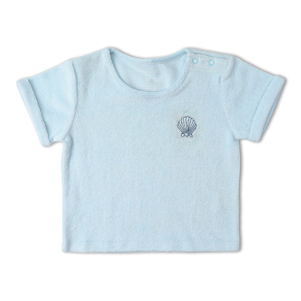 Organic Terry Tee & Shorts Set - Light Blue