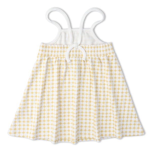 Organic Tie-Back Strap Dress - Dotty Gingham