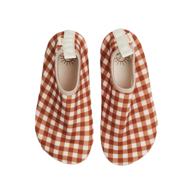 Sienna Gingham baby swim shoes for comfortable and stylish water play. Perfect for little ones at the beach or pool.