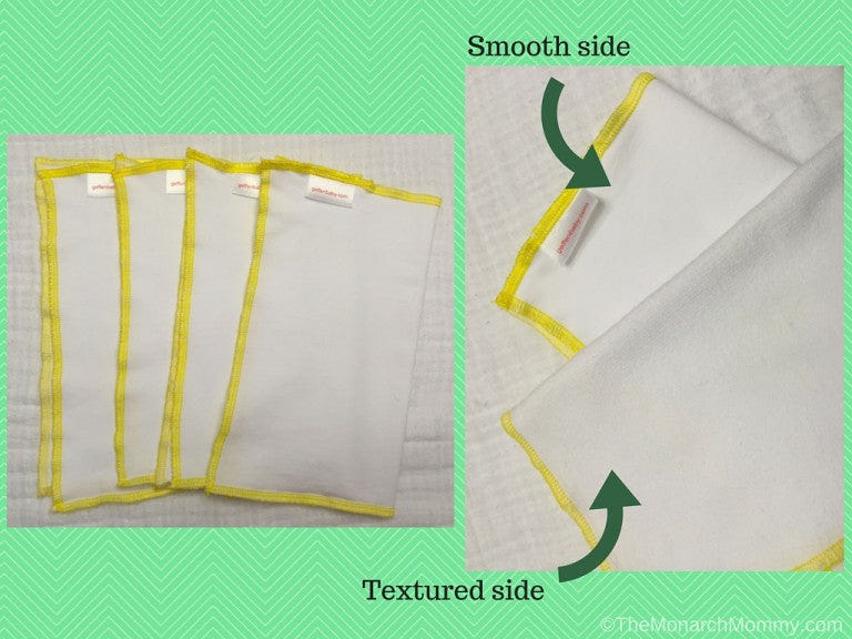 Reusable baby wipes made from hemp and organic cotton French terry, eco-friendly and soft for gentle cleaning.