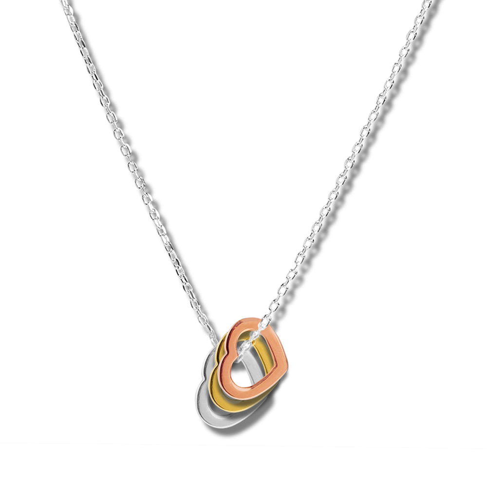 Mysha Triple Heart of Purity Pendant - Mixed Metal