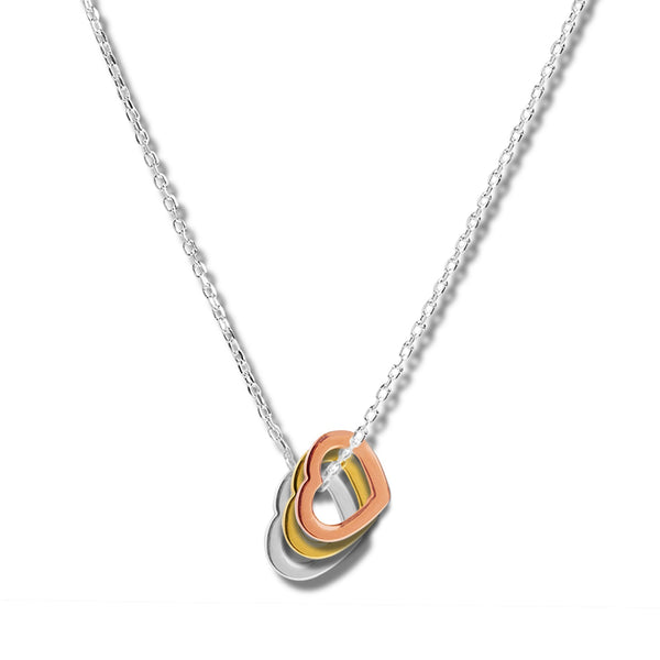 Mysha Triple Heart of Purity Pendant - Mixed Metal