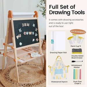 Tiny Land Caramel Magnitales Easel for Kids 38.6-43.9 in