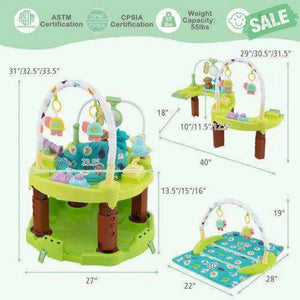 3-in-1 Baby Activity Center with 3-position for 0-24 Months-Pink Pink Baby Playpen & Playards